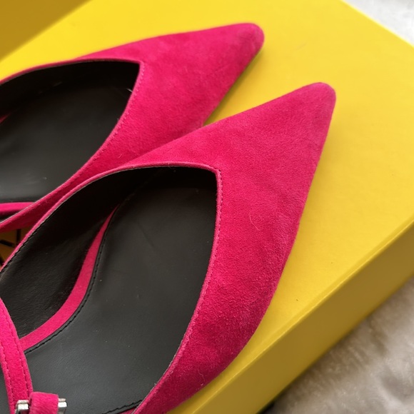 Zara Hot Pink Suede Kitten Heels - Size 40 (US size 9) - Picture 11 of 12